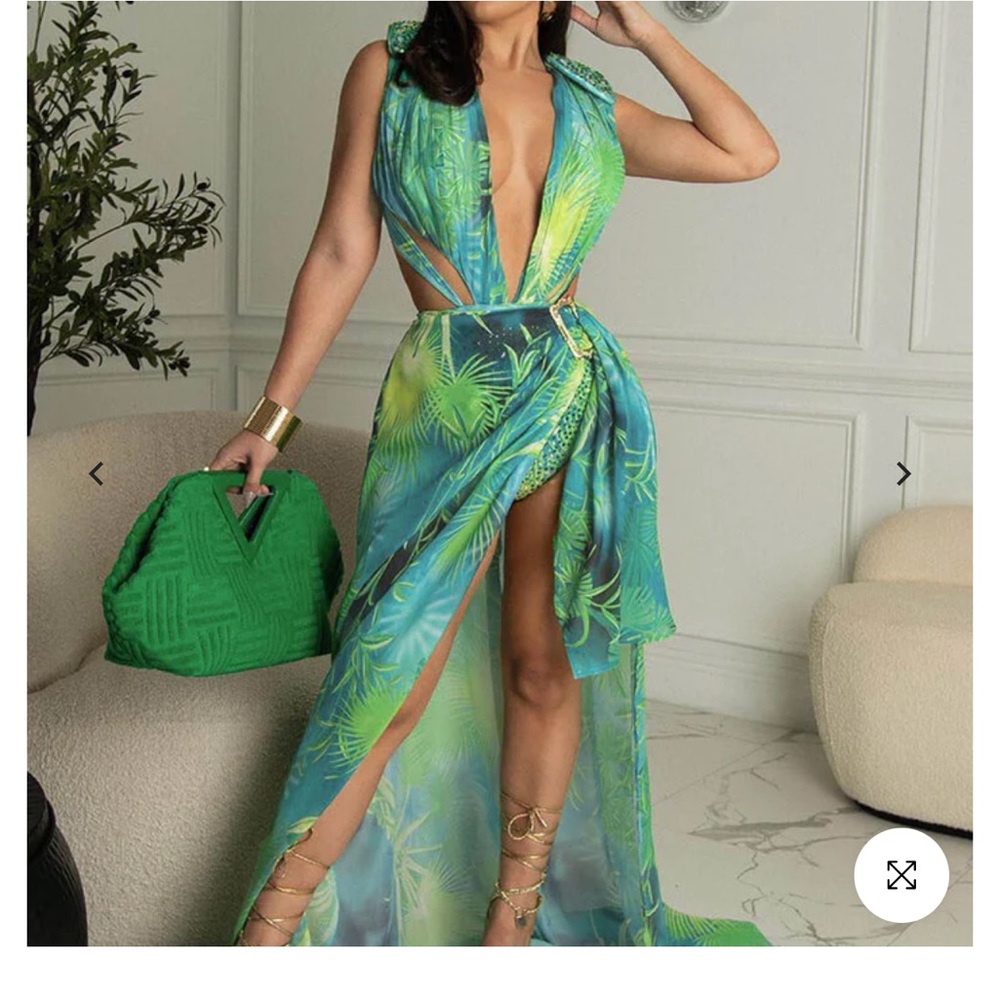 Two piece sleeveless Swimsuit & Bikini Cover Up